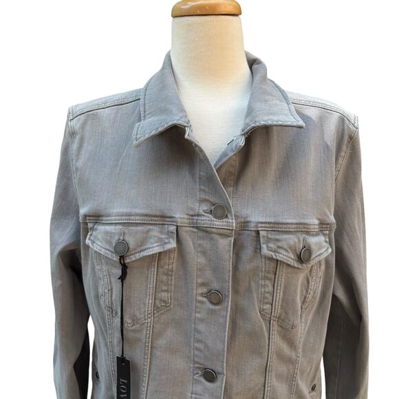 Liverpool Classic Jean Jacket Sz XL NWT Sharkshin Gray Western Stretch Casual - Picture 2 of 14